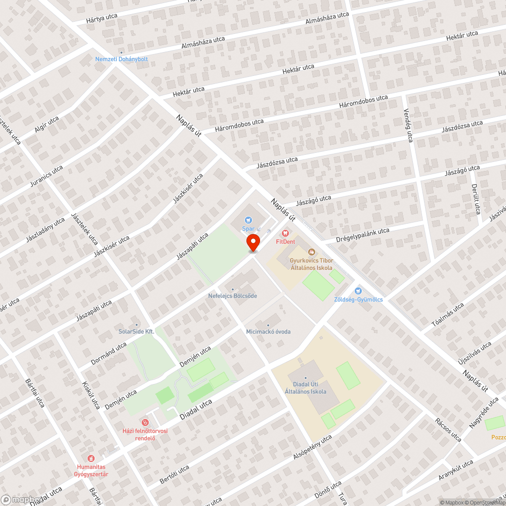 Hiányzó utcanévtáblák a Nefelejcs Bölcsődénél bejelentés helye