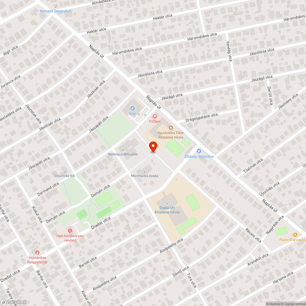 Megrongált utcanévtábla - Demjén utca bejelentés helye