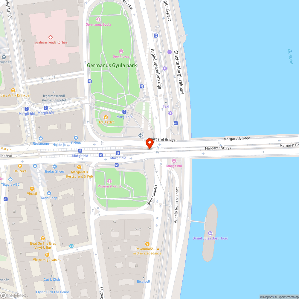 Margit híd alja bejelentés helye