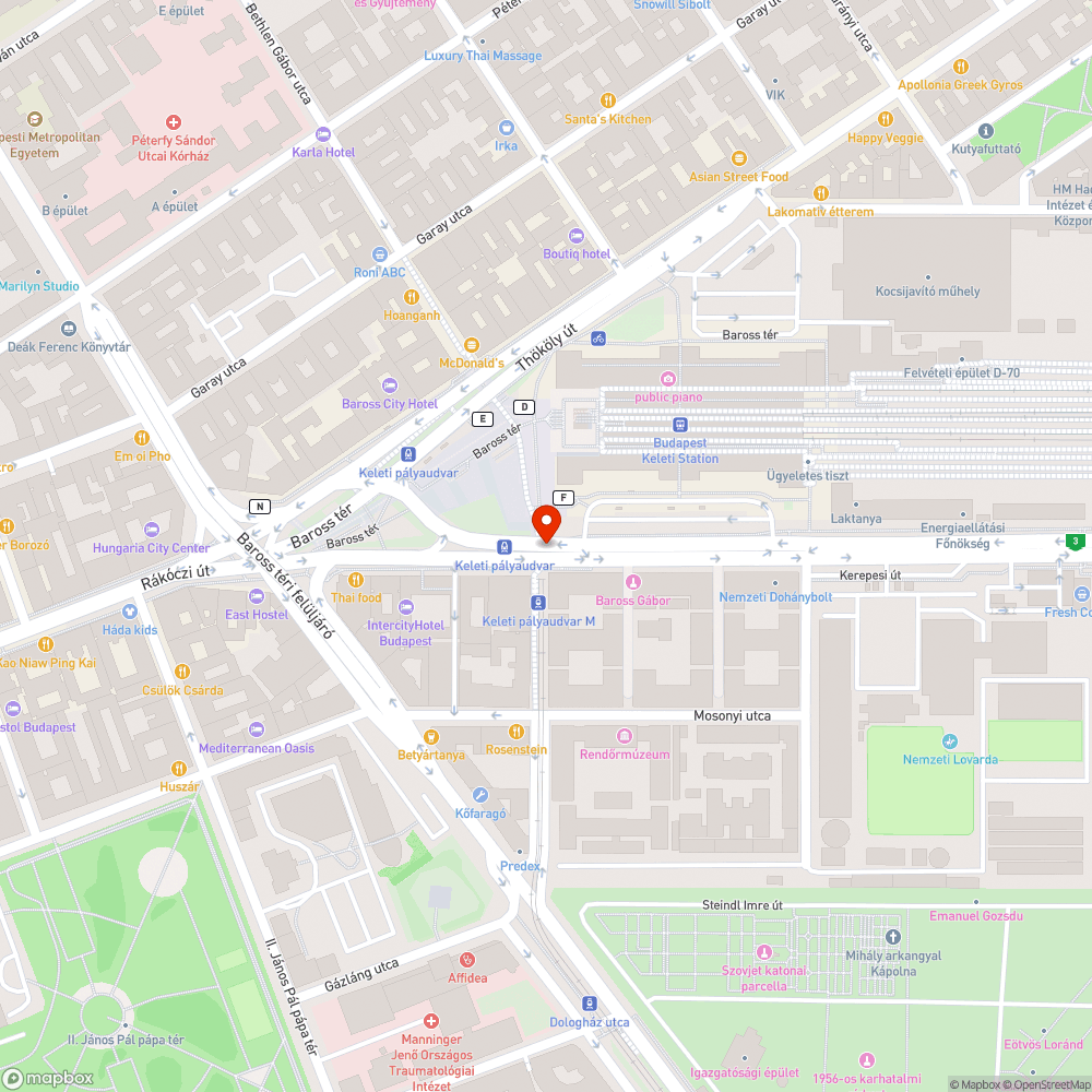 Beázás a Keleti pályaudvarnál lévő aluljáróban bejelentés helye