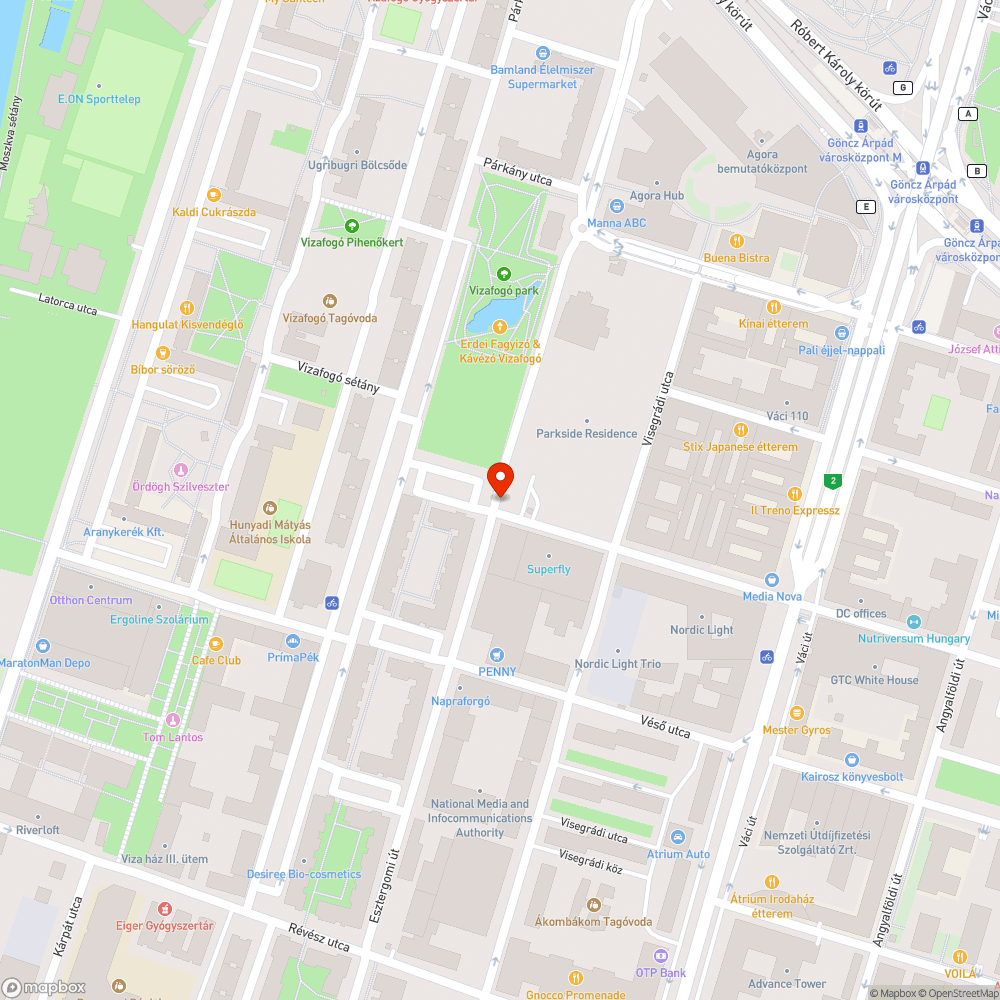 Kátyú a parkolóban - XIII. Esztergomi út - Süllő utca bejelentés helye