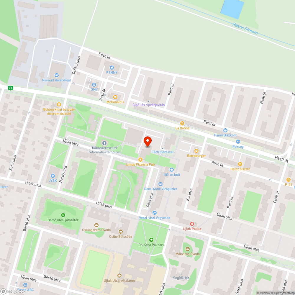 Balesetveszélyes kátyúk bejelentés helye