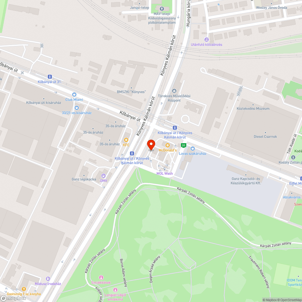 Gazos és szemetes terület (Könyves Kálmán - Kőbányai sarok) bejelentés helye