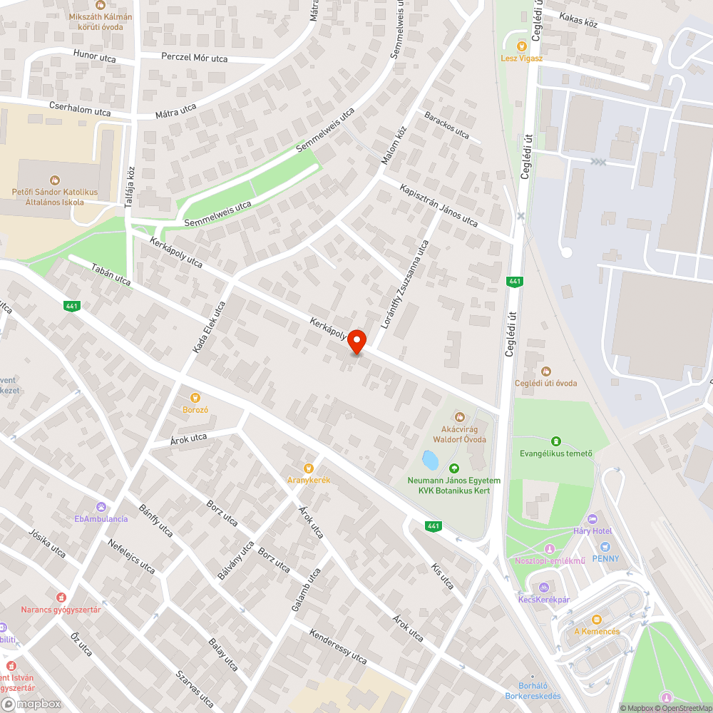 Megsérült elektromos szekrény bejelentés helye