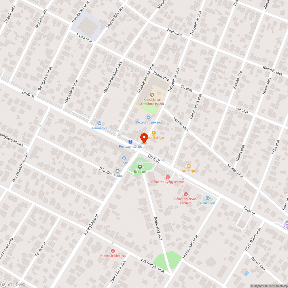 XVIII. kerület Béke tér megközelítése a Nagybánya utcából bejelentés helye