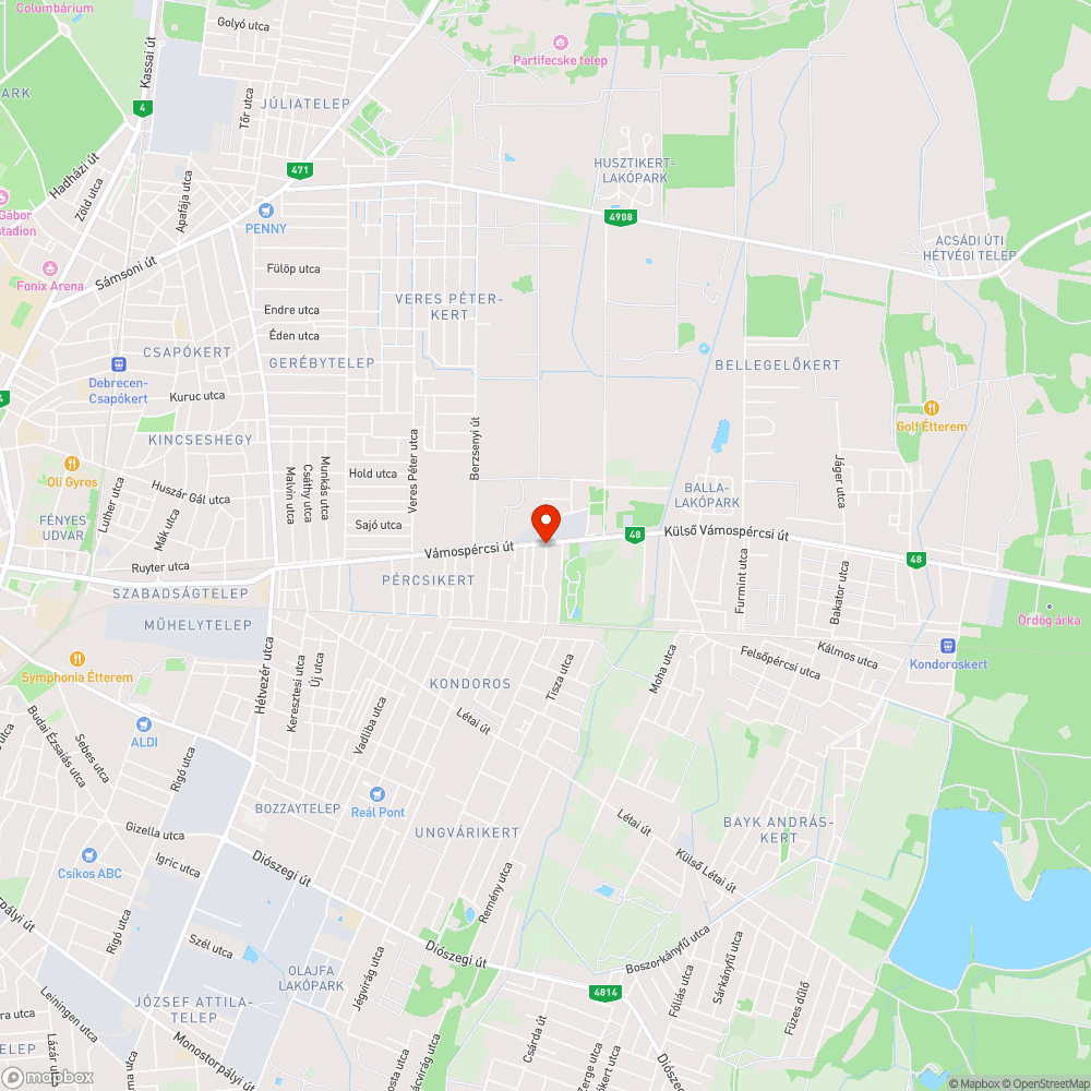 Szabadon lézengő Komondor bejelentés helye