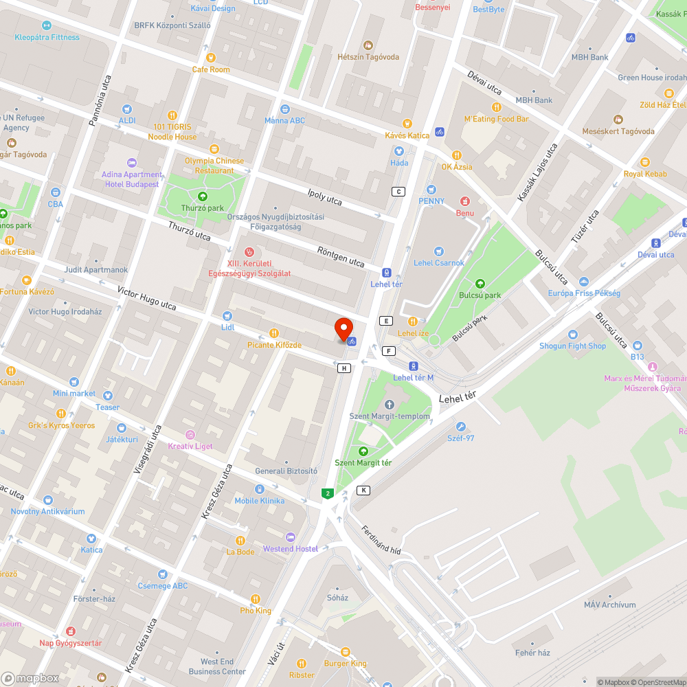 MOL Bubi oszlop kijelzője - Váci út/Victor Hugo utca bejelentés helye