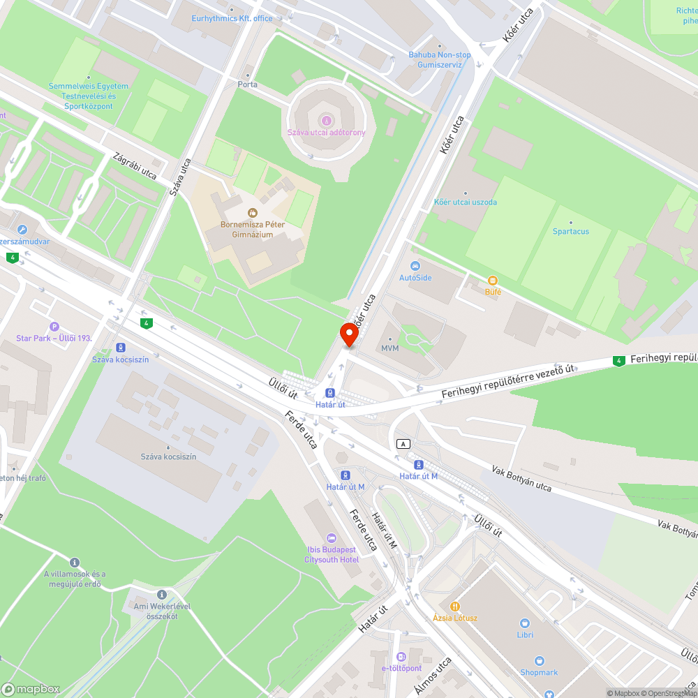 Kiégett izzó bejelentés helye