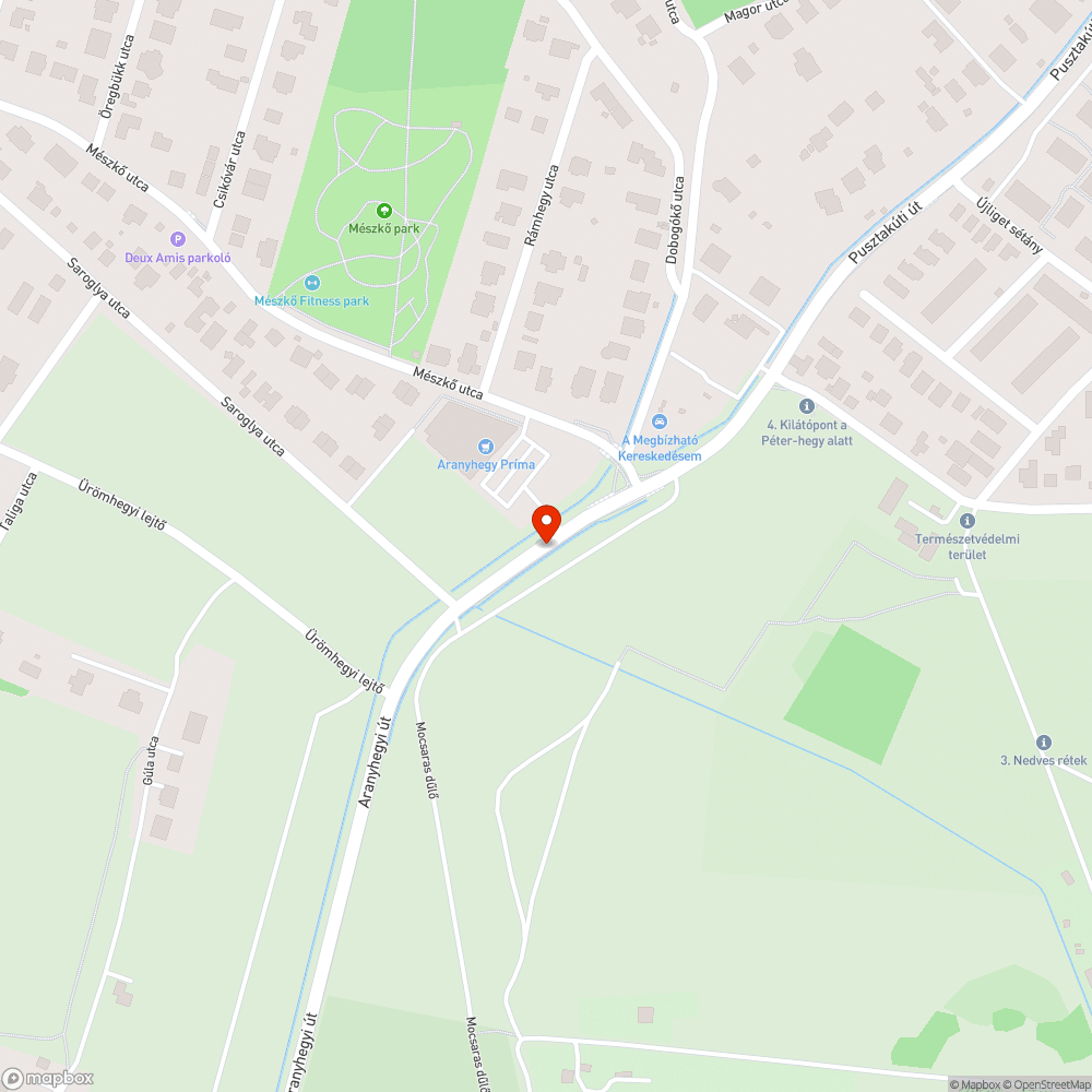 160-as busz Puszakúti- és Aranyhegyi úti megállók bejelentés helye