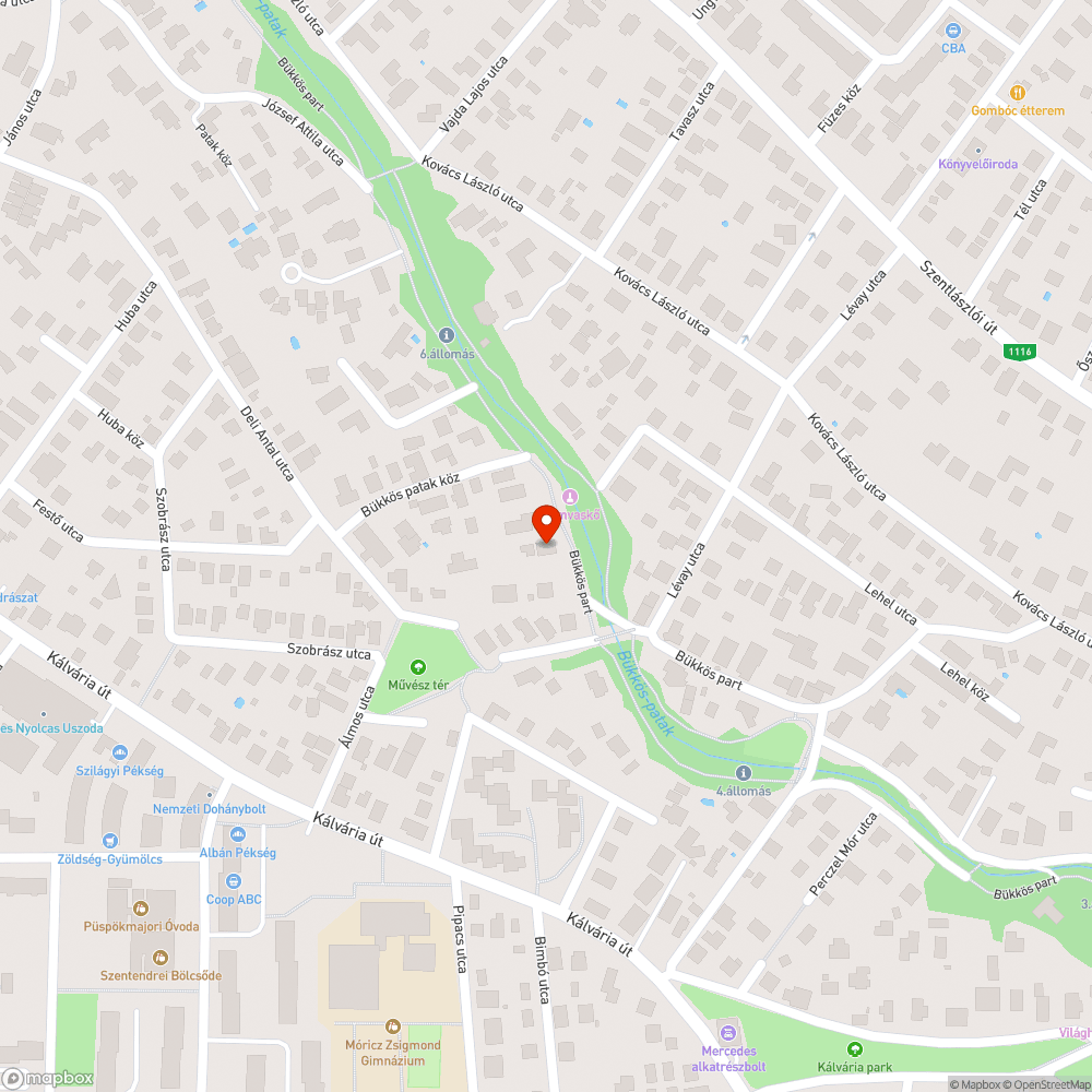 Kidőlt magas fa a Bükkös patakban bejelentés helye