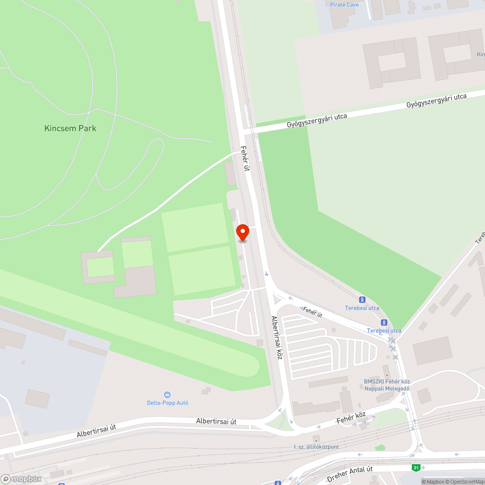 Fehér úti "kőtenger" (3-as villamos felújítás utáni hanyagságai) bejelentés helye