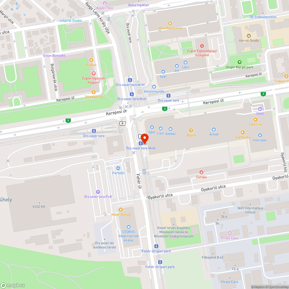 Megrongált, hiányos díszkerítés, növénykazetta az Árkád üzletközpont környékén bejelentés helye