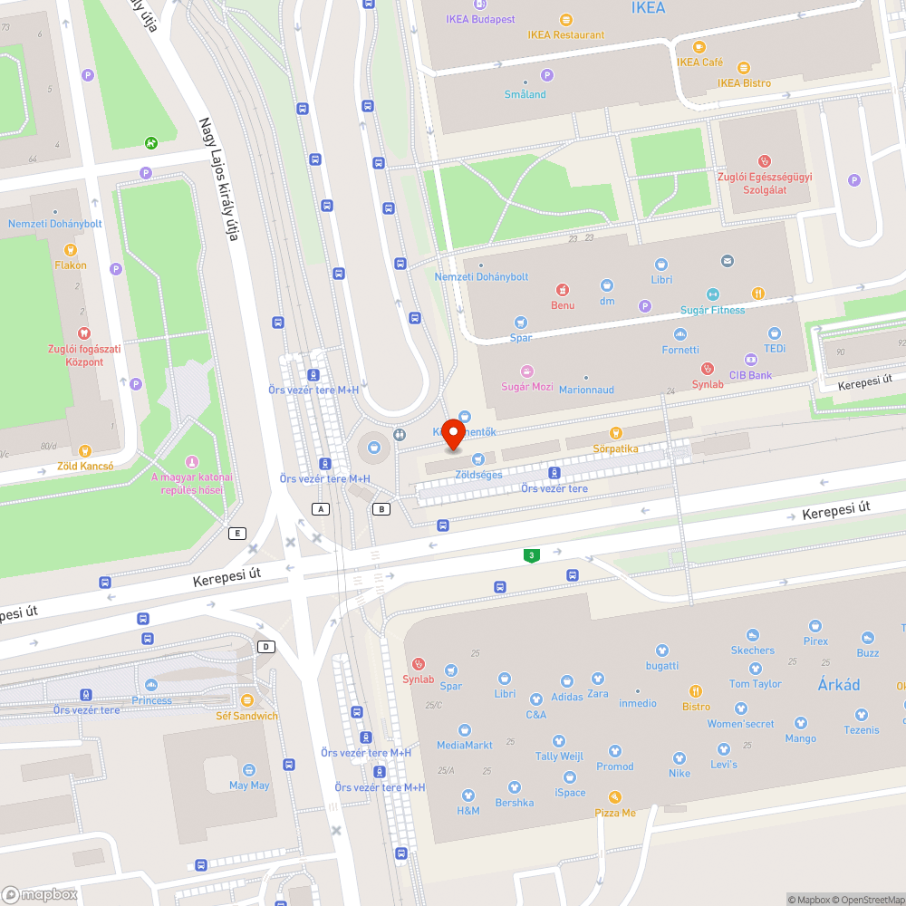 Töredezet, hiányos járólapok az Örs vezér terén bejelentés helye