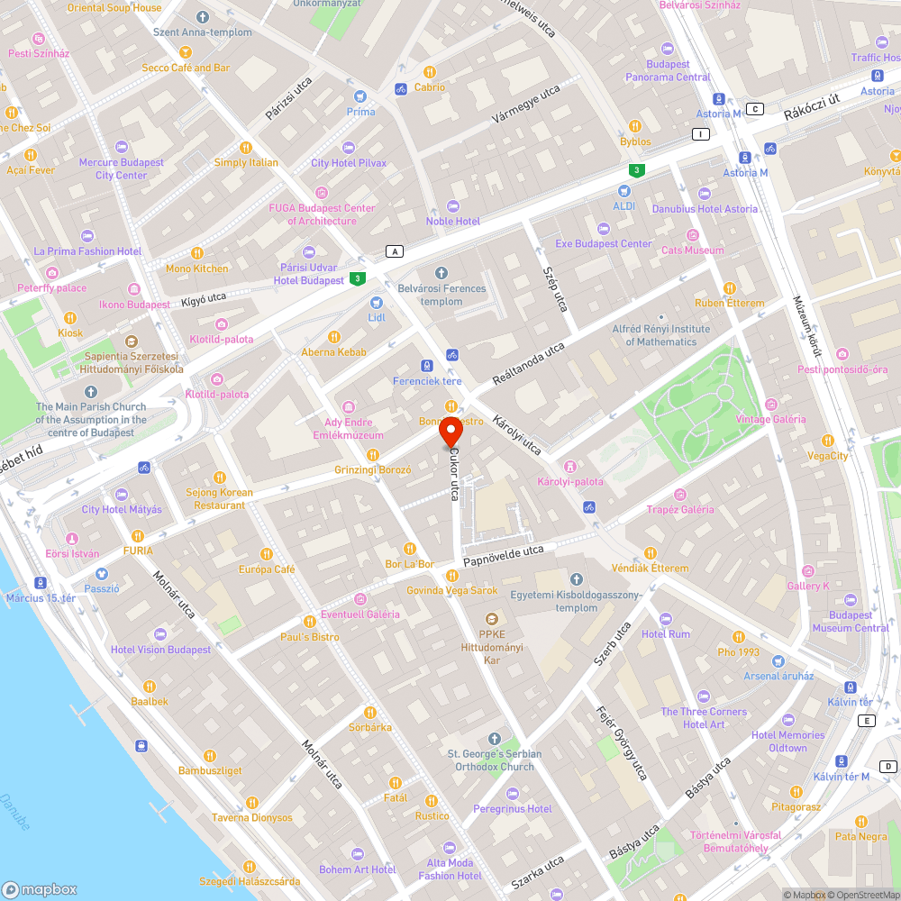 Megsüllyedt járda a Belvárosban bejelentés helye