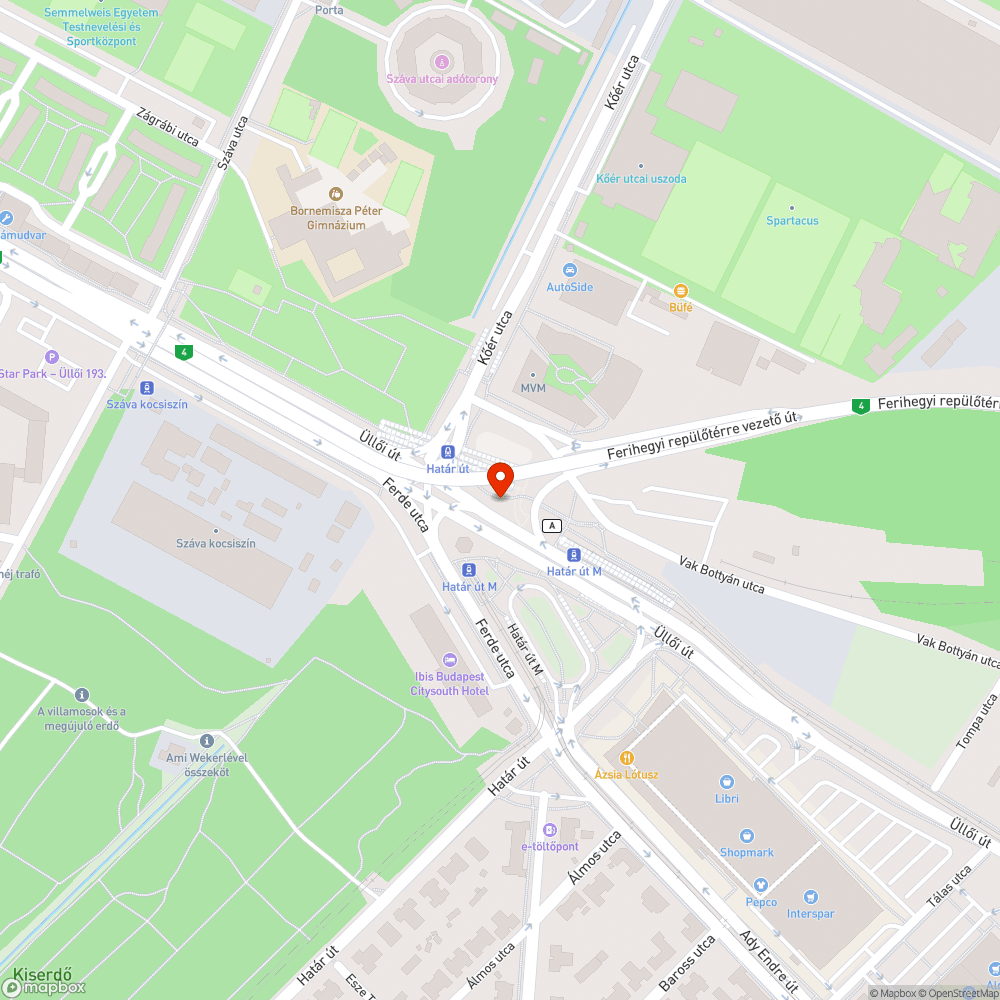 Leszerelt, elhagyott "Kötelező haladási irány" tábla a Határ útnál bejelentés helye