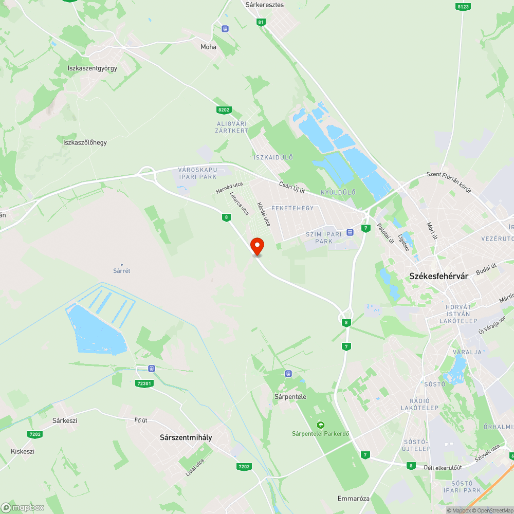 Székesfehérvár nyugati elkerülő út - halálos baleset bejelentés helye