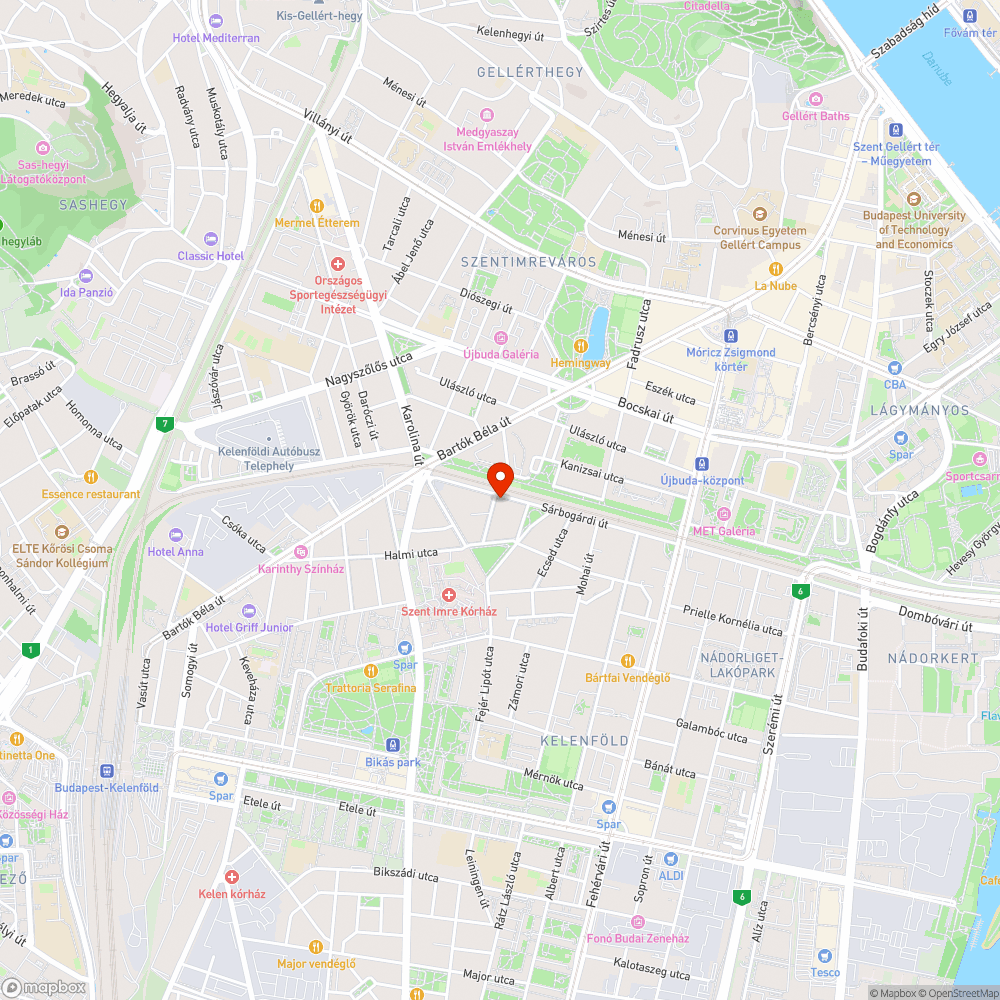 A XI. kerület Sárbogárdi út 17. előtti balesetveszélyes járda- bejelentés helye