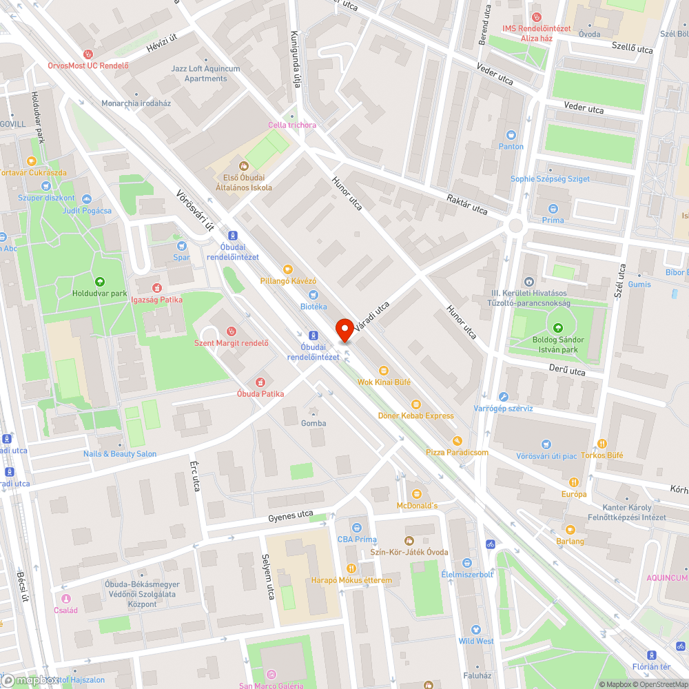 Vörösvári útról Váradi utcára kanyarodásnál túl rövid lámpaidő bejelentés helye