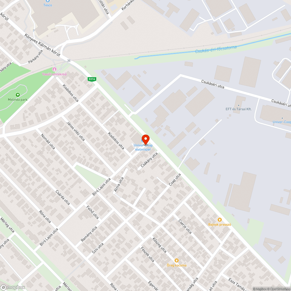 Megsüllyedt csatorna fedő a Bíró Lajos utcában bejelentés helye