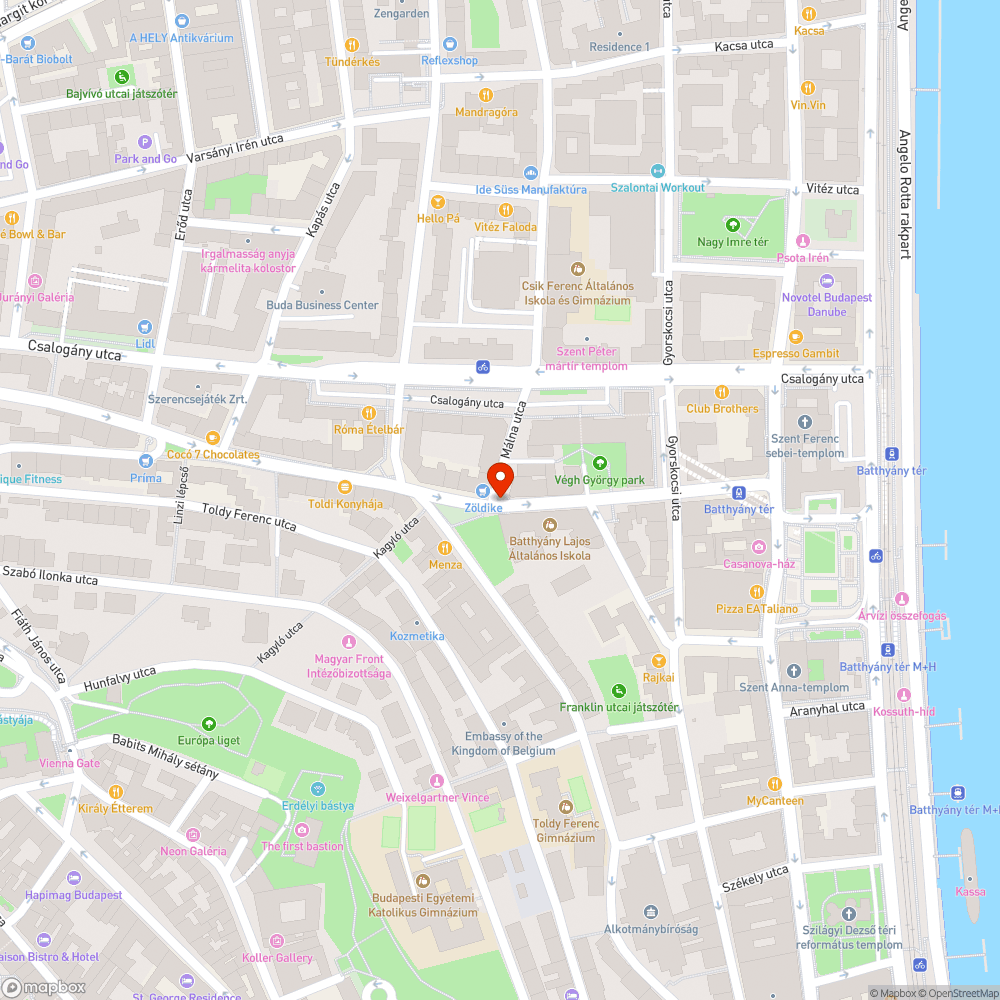 Kátyú a Málna utca Batthyány utca kereszteződésnél bejelentés helye