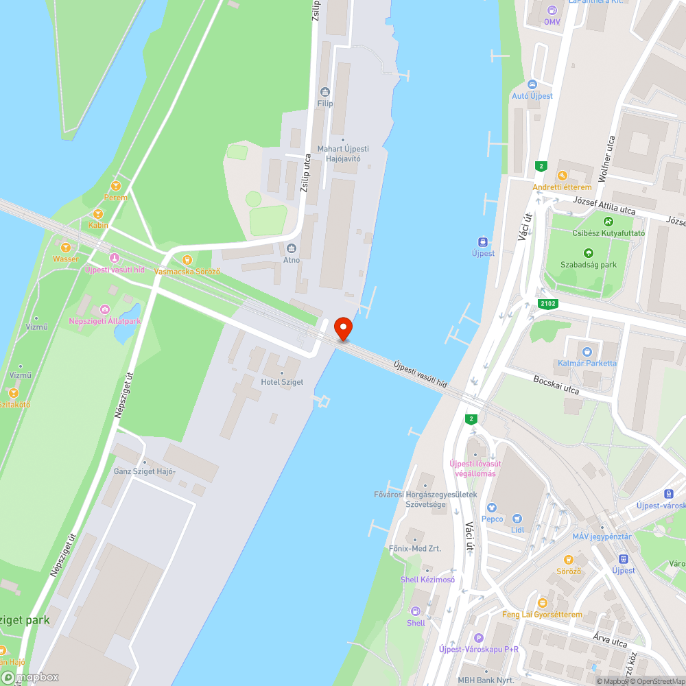 Újpesti-öböl feletti vasúti híd megrongálódott dilatáció bejelentés helye