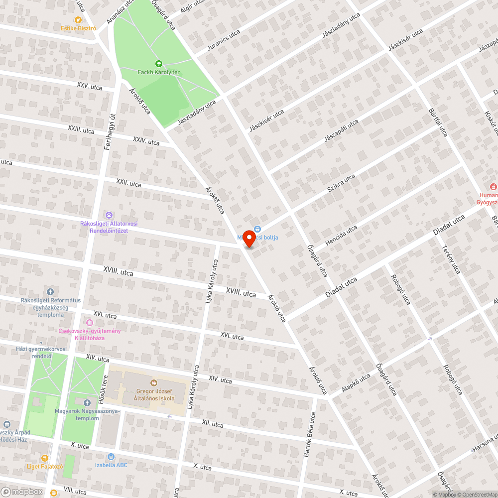 Kiégett izzó bejelentés helye