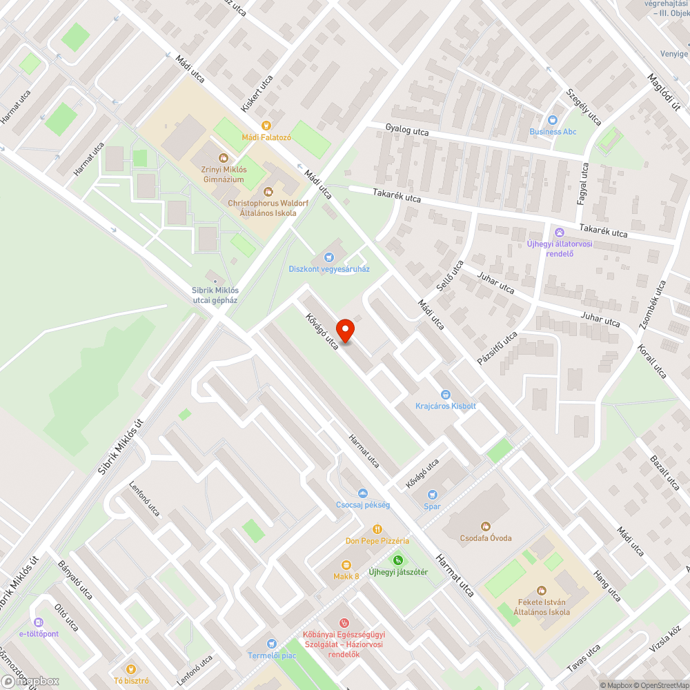 Elhagyott autó bejelentés helye