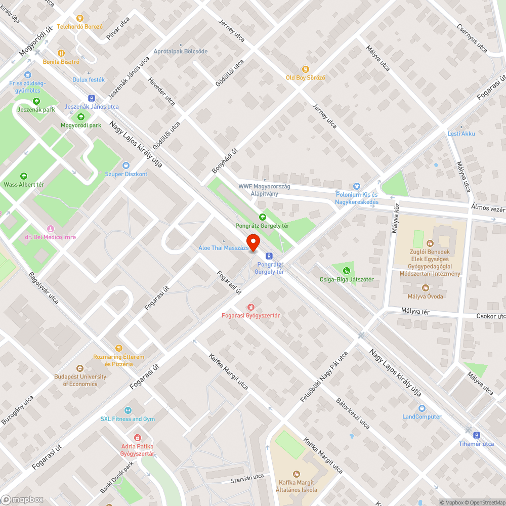 Javításra szoruló járda a Nagy Lajos király utján. bejelentés helye