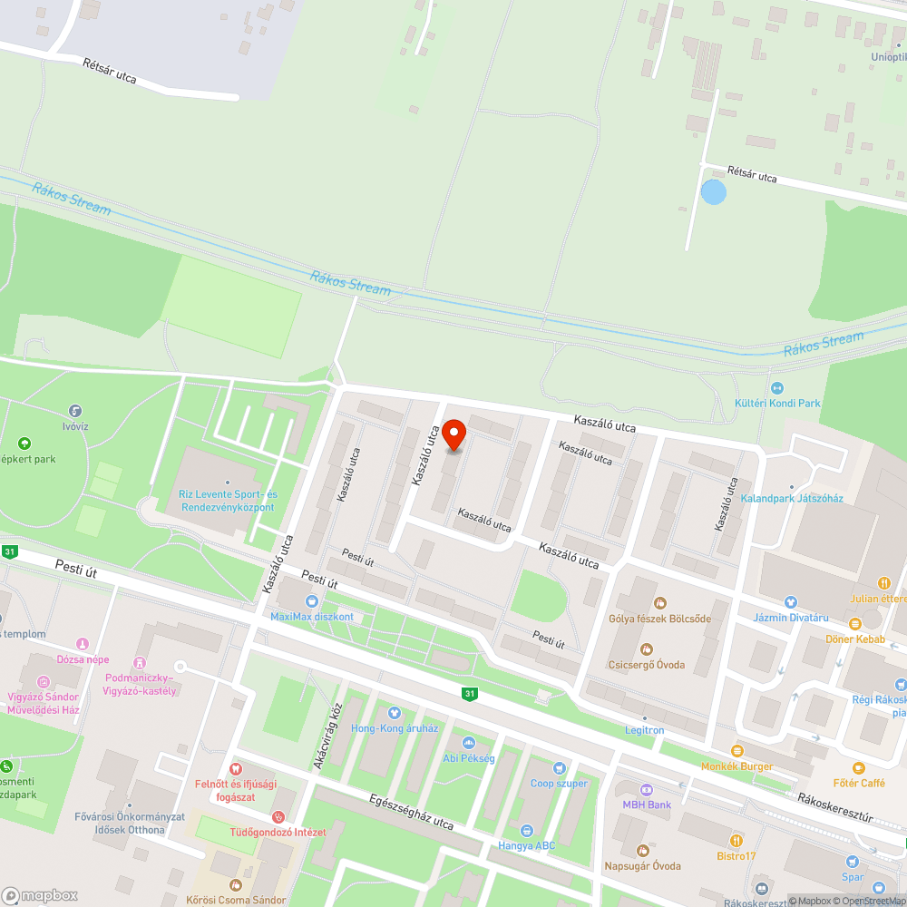 Szemét a patakparton bejelentés helye