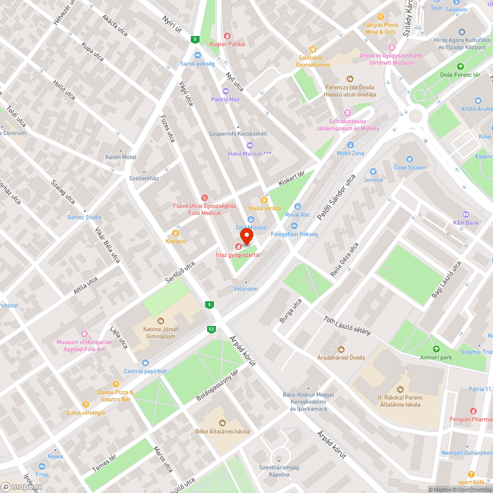 Kátyú bejelentés helye