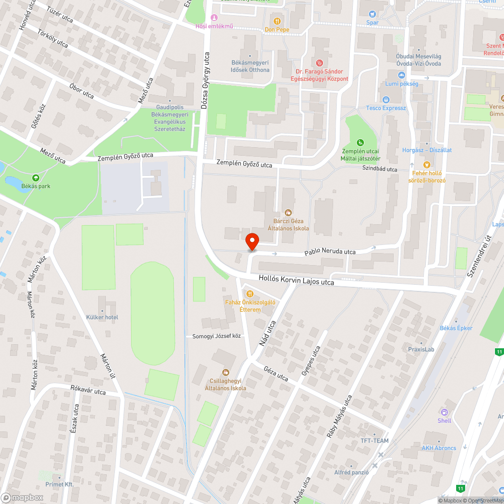 Hiányos útszakasz bejelentés helye