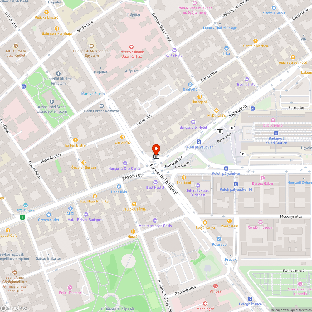 Baross téri aluljáró N kijárat leszakadt szemetes bejelentés helye