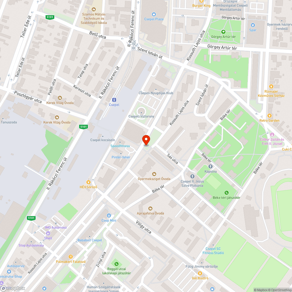 Megrongált fülke bejelentés helye