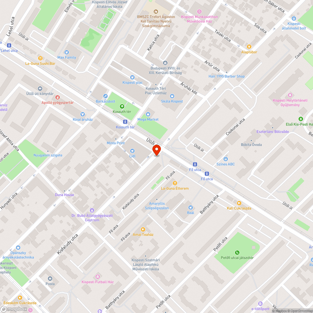 Nem működő lámpák - Kisfaludy bejelentés helye