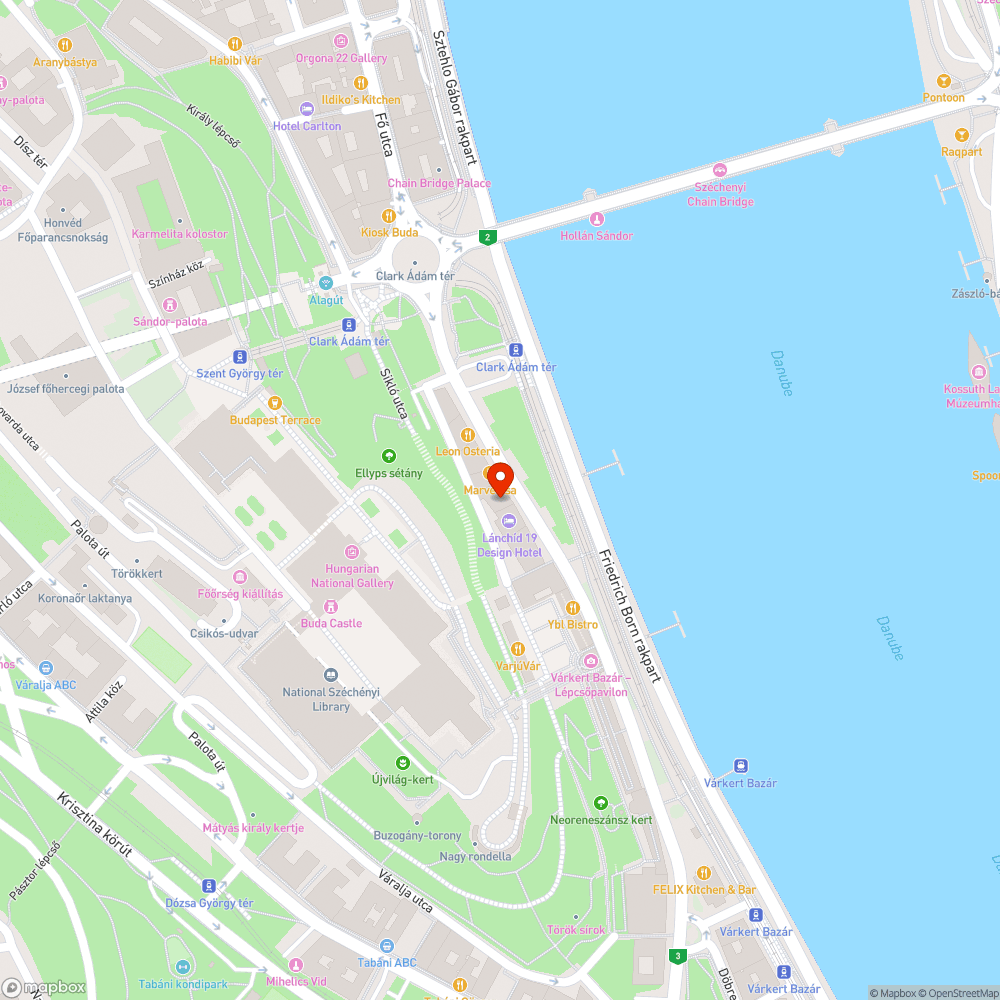 A kávézó területe - Lánchíd u. bejelentés helye