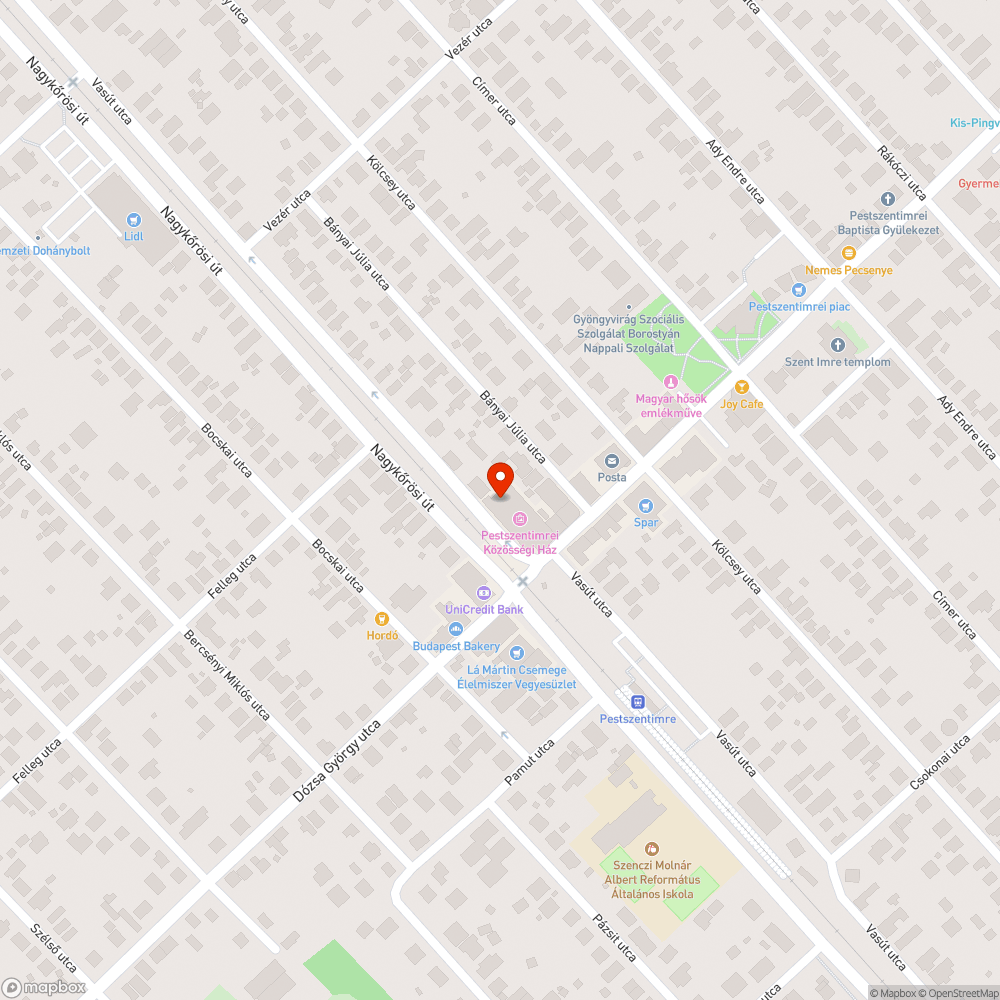 Sérült oszlop bejelentés helye