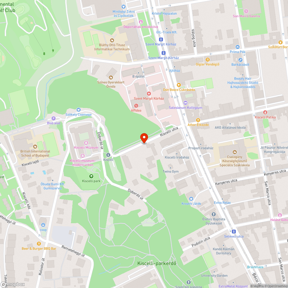 Kiscelli út - korlát bejelentés helye