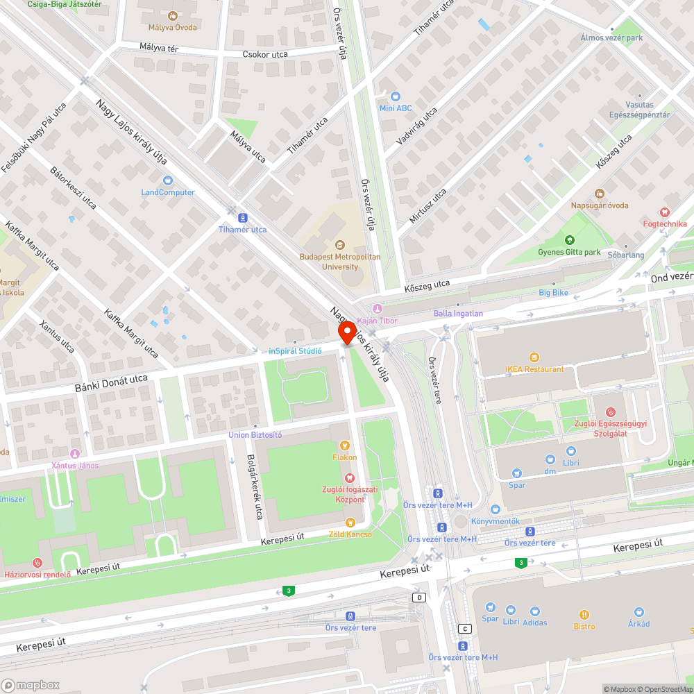 Elhagyott autó bejelentés helye