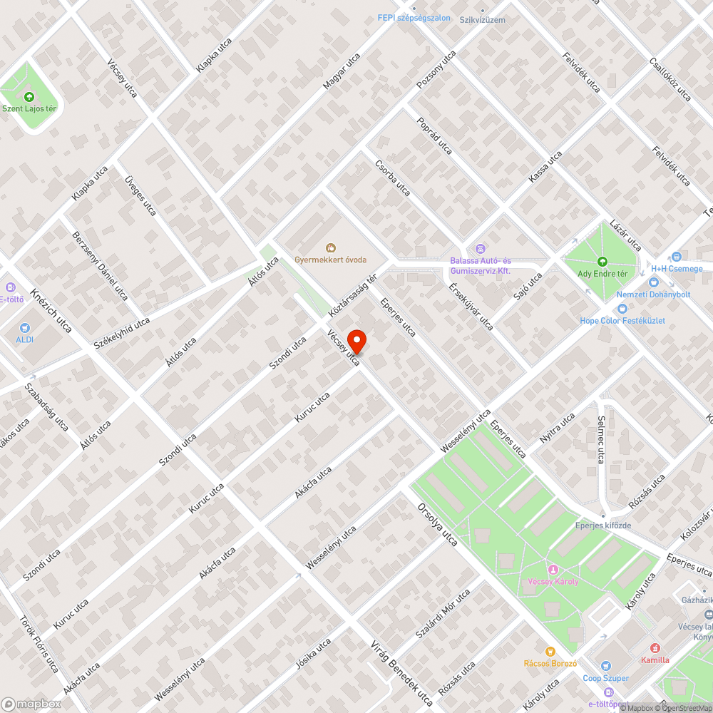 Kátyú bejelentés helye