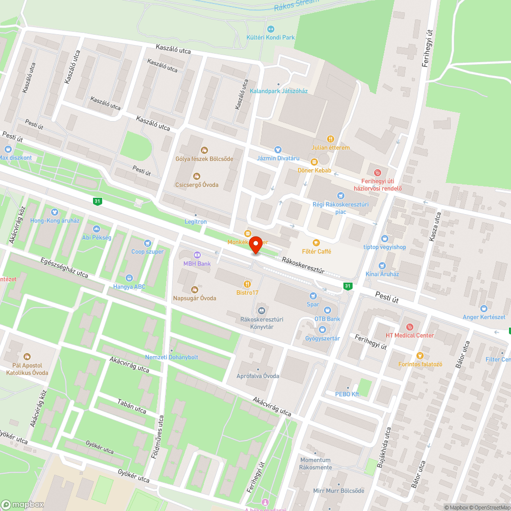 Nyitott oszlop bejelentés helye