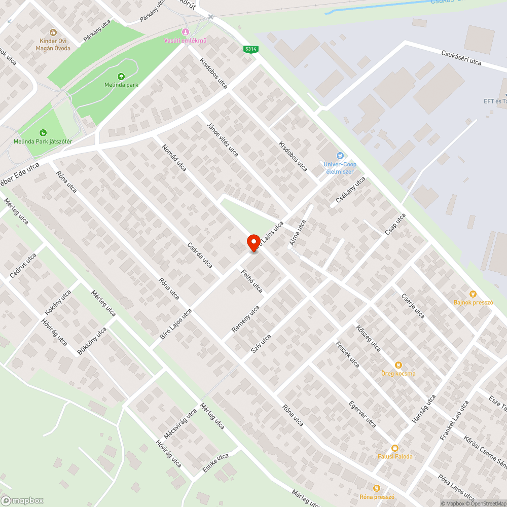 Nem működő utcai lámpa bejelentés helye