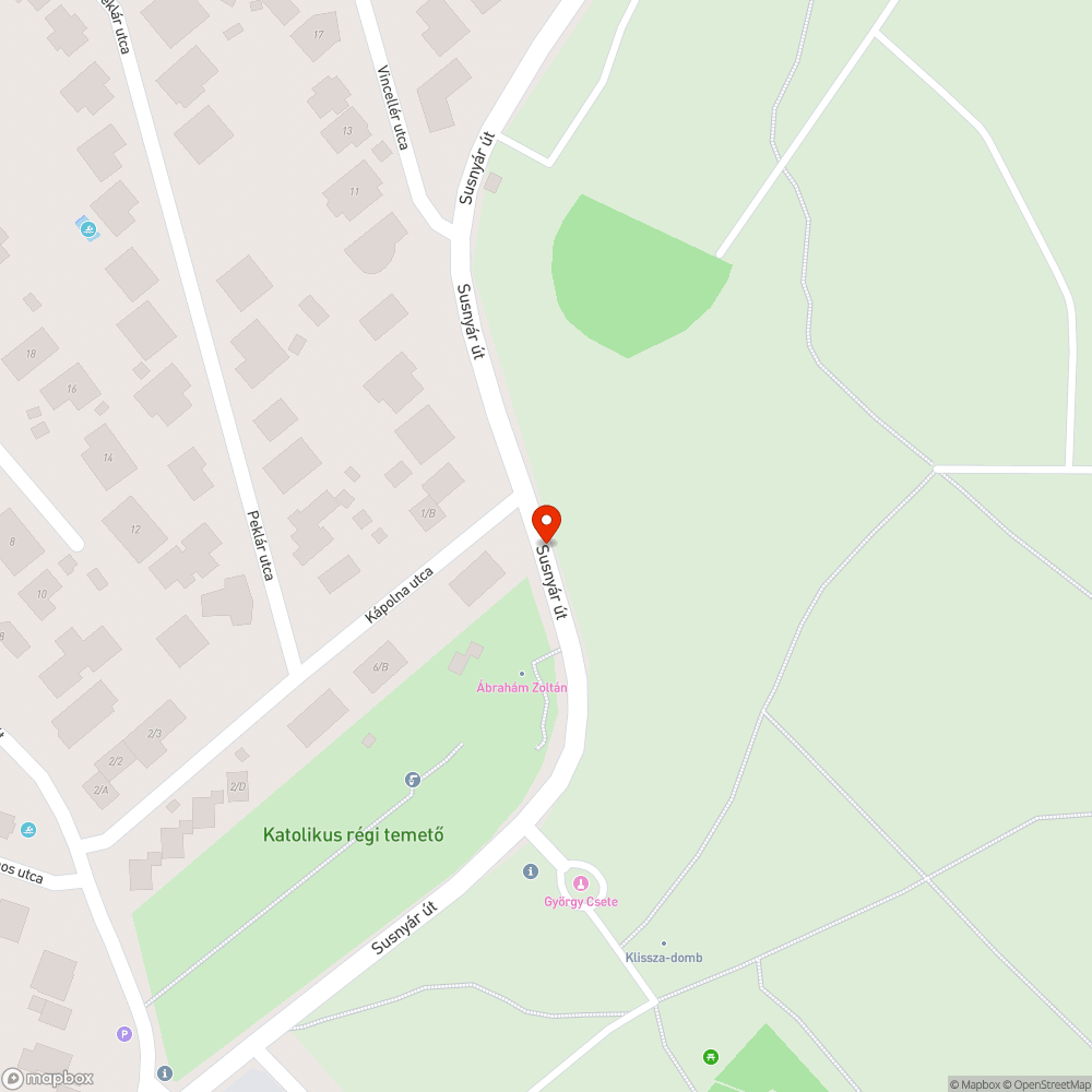 Kátyú az út közepén bejelentés helye