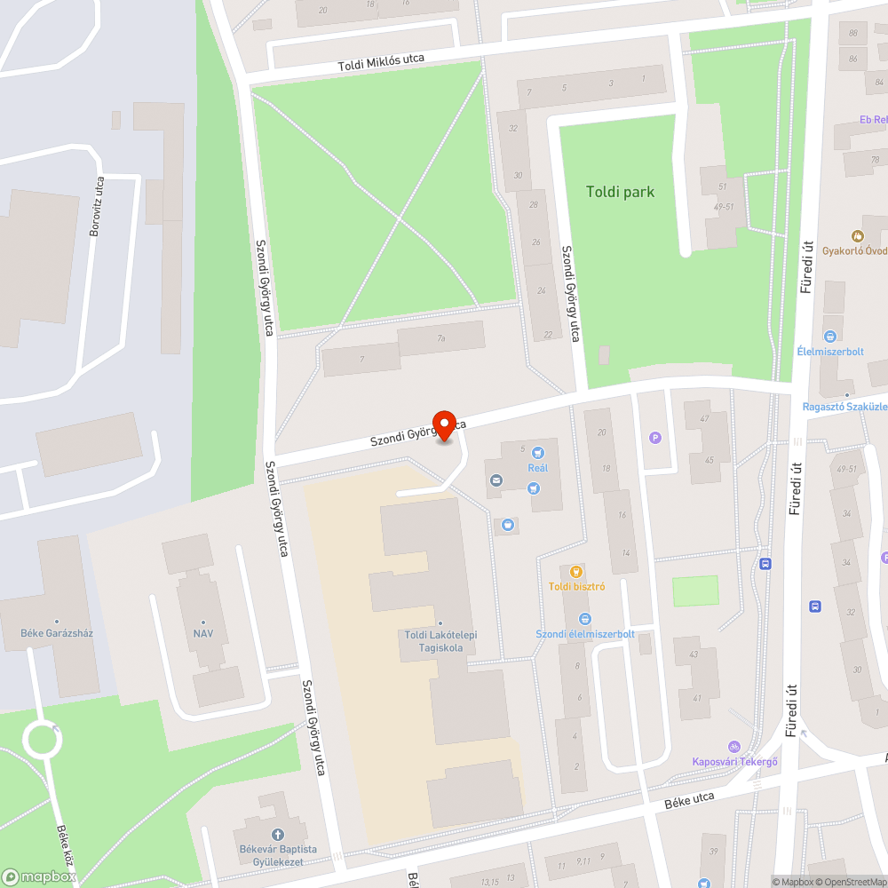 Toldi bejelentés helye