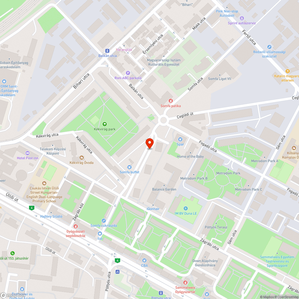 Balesetveszélyes pad a Somfa közben! bejelentés helye