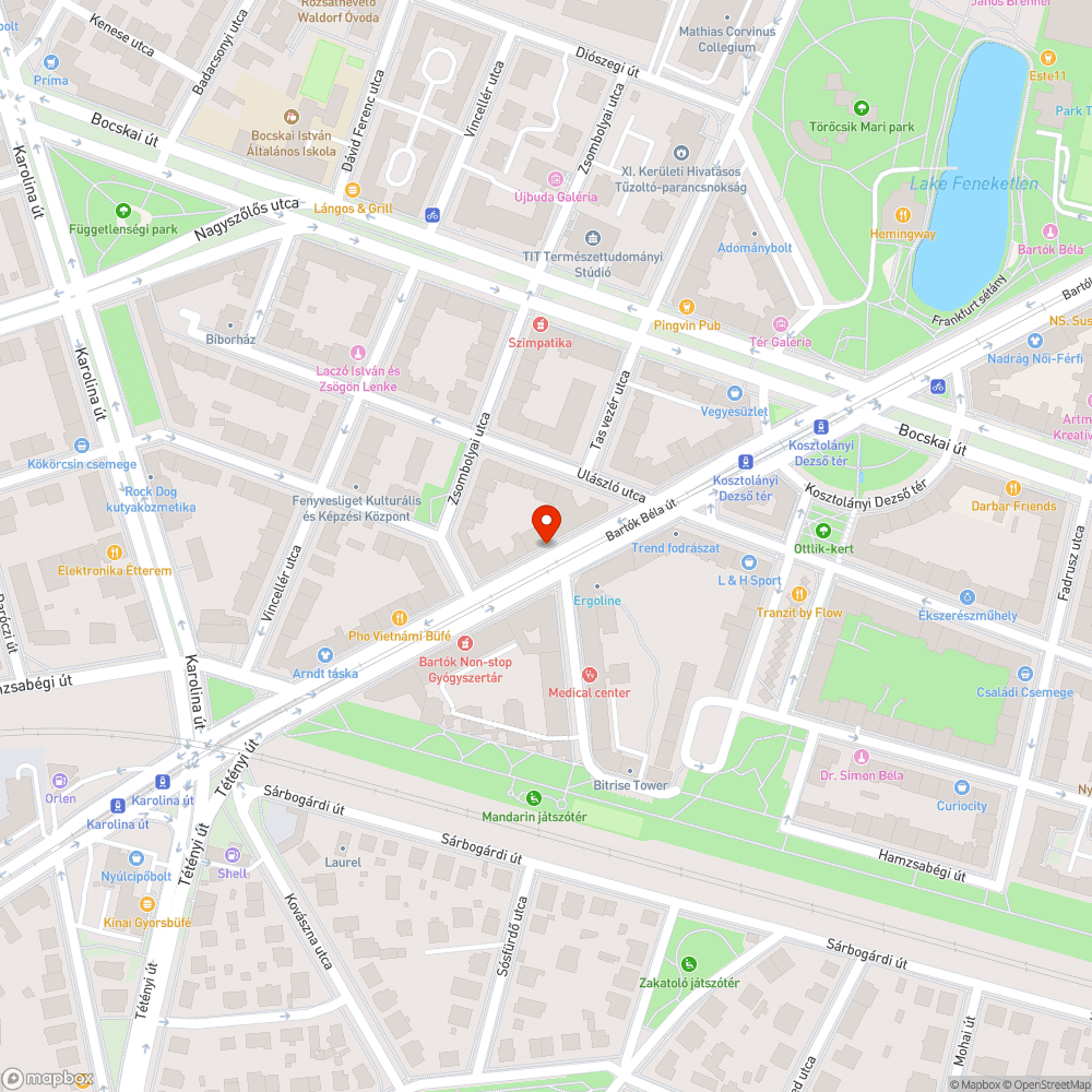 Hömpölyög az avar a Bartók Béla úton bejelentés helye