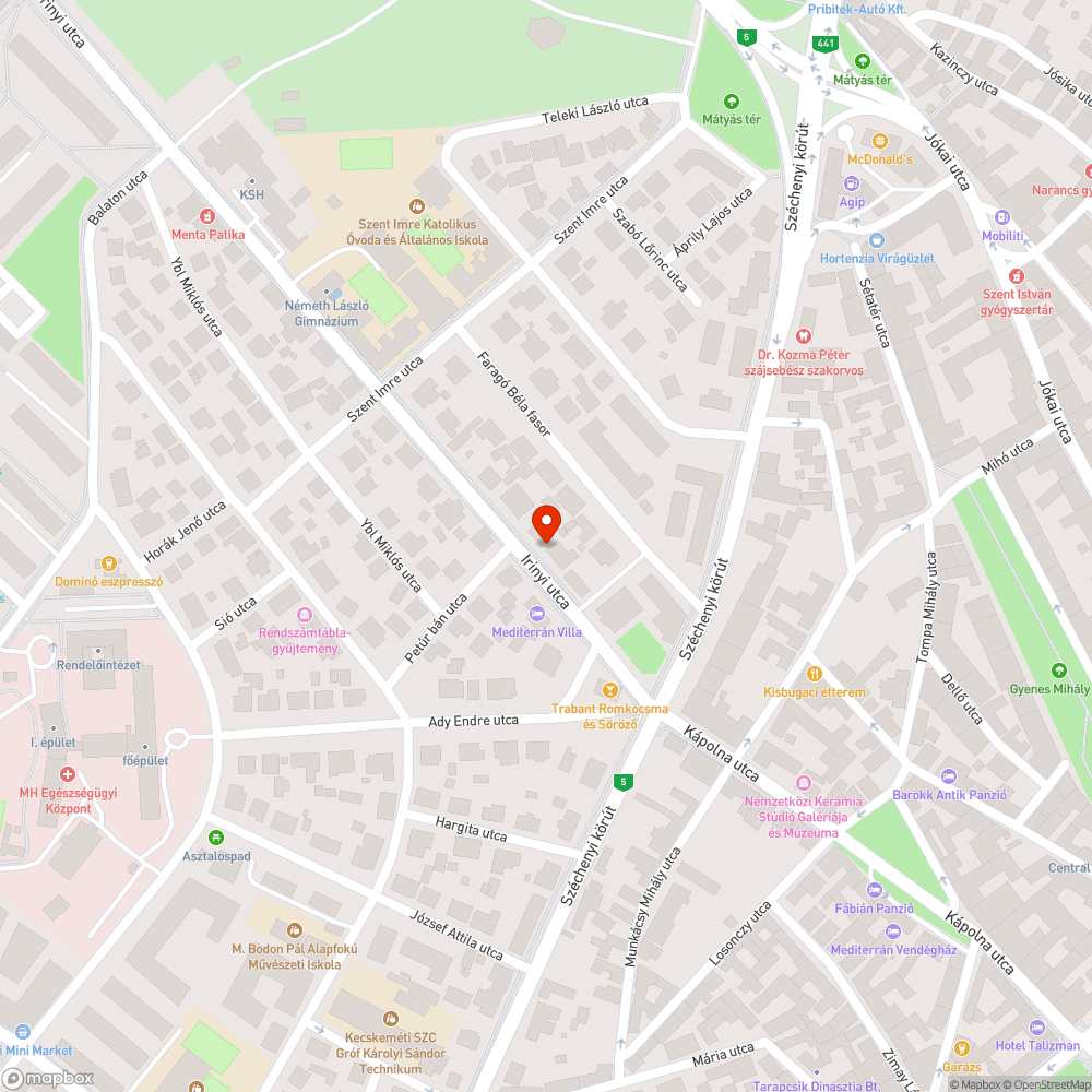 El korhadt fa bejelentés helye