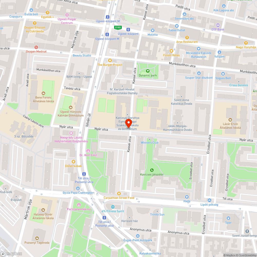 Kassai utca 20 - fedlap bejelentés helye