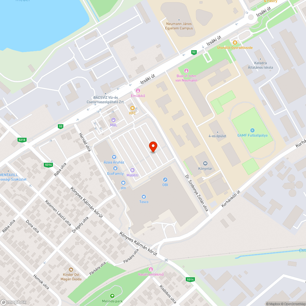 OBI és Tesco parkoló világítása bejelentés helye