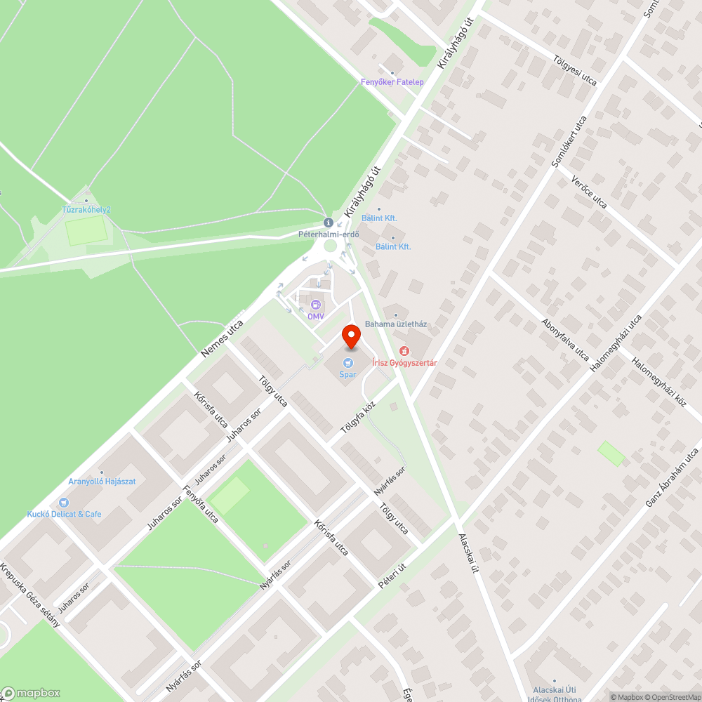 Megtelt kuka a SPAR parkolójában bejelentés helye