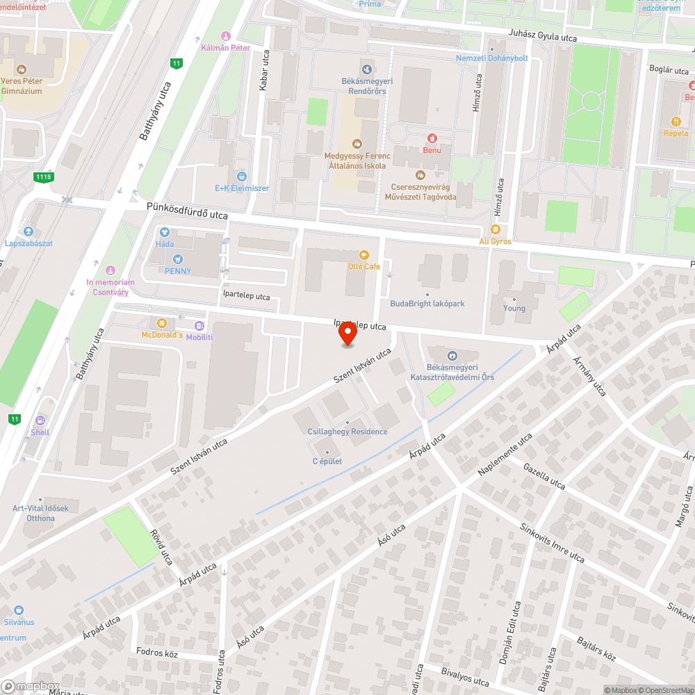 Leszakadt utcatábla bejelentés helye